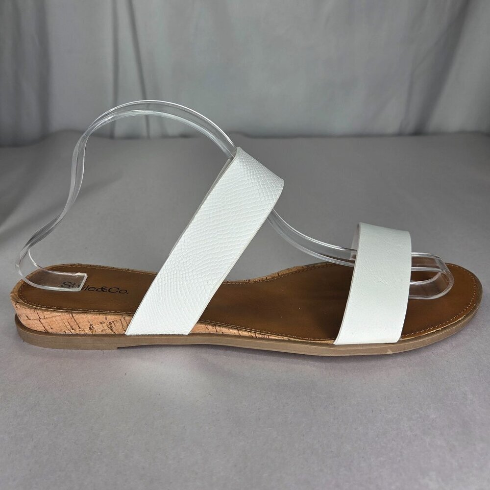 Style & Co Elliee Flat Cushioned Sandals White, Size: 11 M - Picture 3 of 8